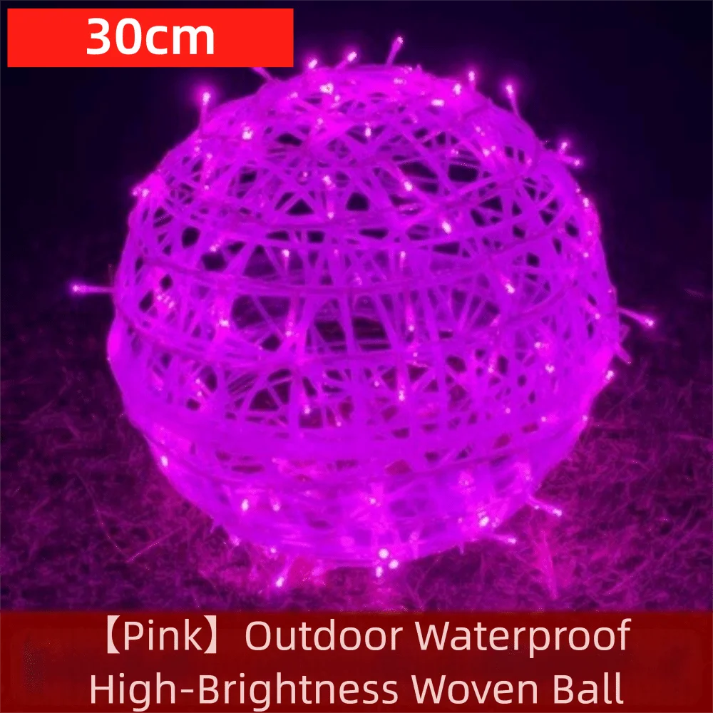 

20/28CM Festoon Rattan Ball Light LED 220V Garden Decor Hanging Lamp Rattan Ball Ramadan Festoon Rattan Ball Lamp Tree