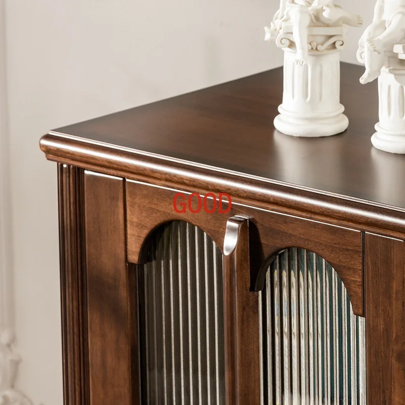 Armário de madeira maciça para casa, Glass Curio, sala