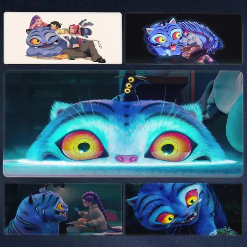 Alfombrilla de ratón Anime KPOP Demon Hunters Tiger, alfombrilla de ratón Extra grande para juegos, superficie lisa, antideslizante, cómoda, duradera, escritorio M
