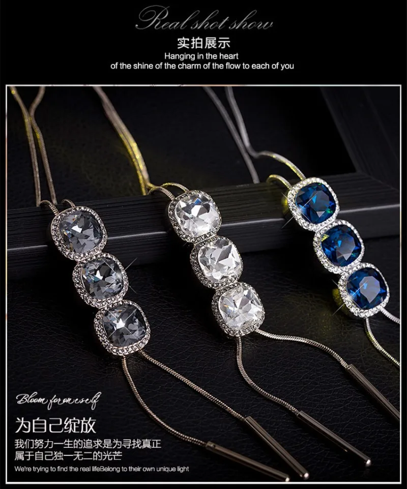 

Fashionable and versatile crystal long sweater chain, women's accessories, women's pendants, long necklaces