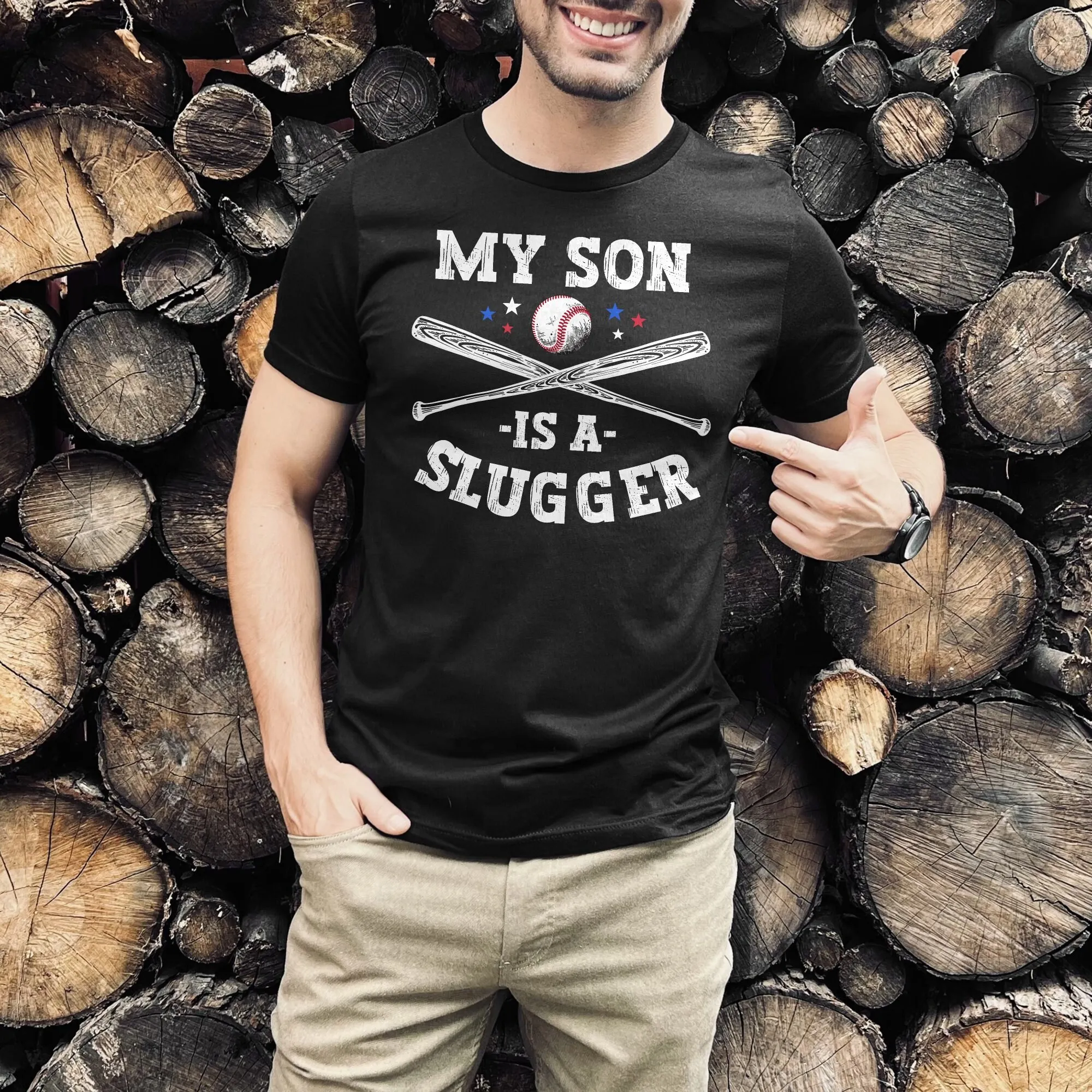 

My Son Is A Slugger T Shirt Baseball Dad For Sports s