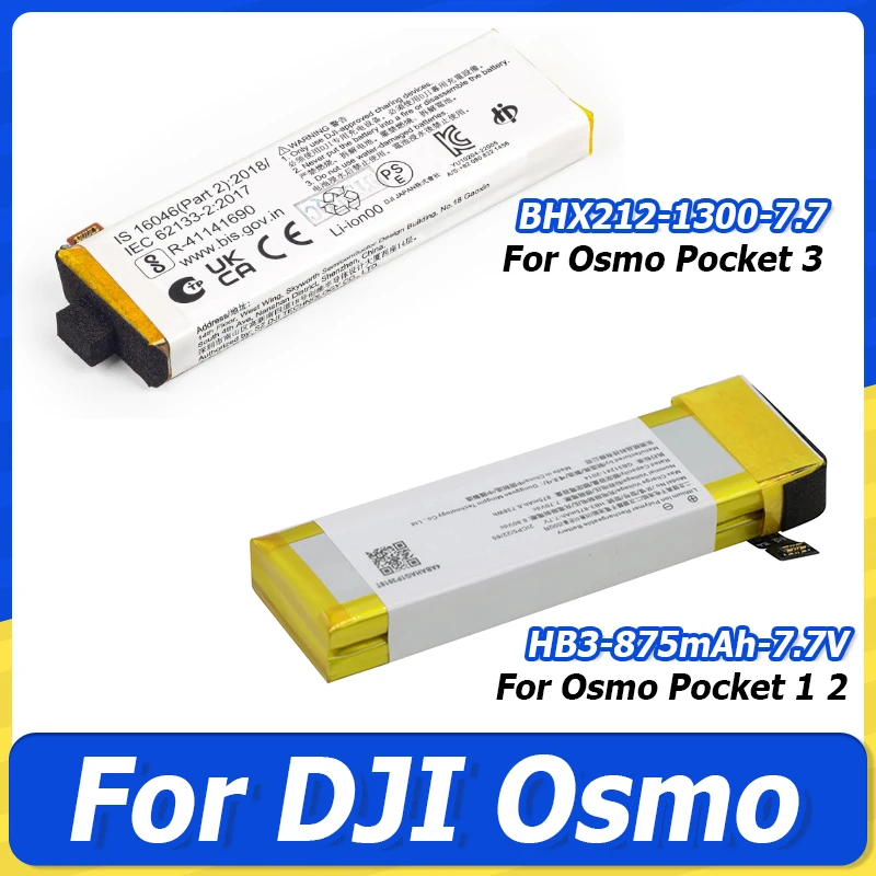 HB3 -875MAH-7.7V Replacement Battery For DJI Osmo Pocket 1 Pocket II Pocket 2 3 2ICP5/22/67 BHX212-1300-7.7 Camera Accessories