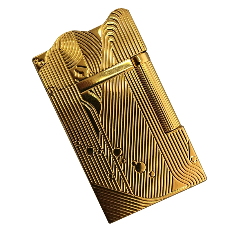 Luxury Boutique Gold Sleeping Mermaid Pattern Retro Cigarette Lighter Classic Sound Metal Lighter Fire Men's Collection