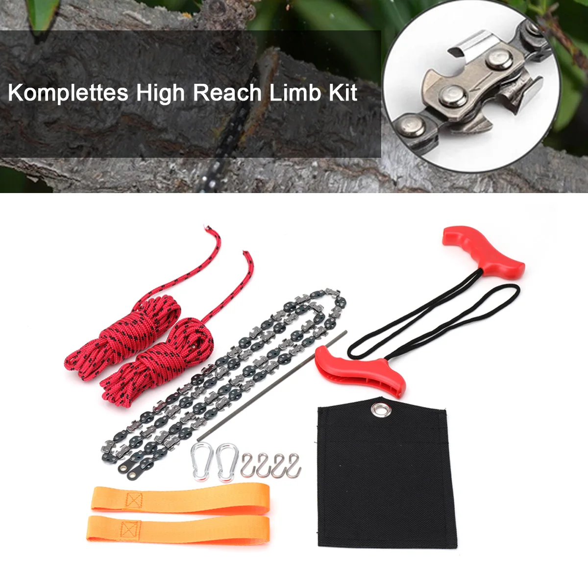 Tragbare Zugsäge 48 Zoll Handgeführte Drahtsäge Outdoor Survival Handkettensäge Multifunktions-Taschenkettensäge – Detail 9