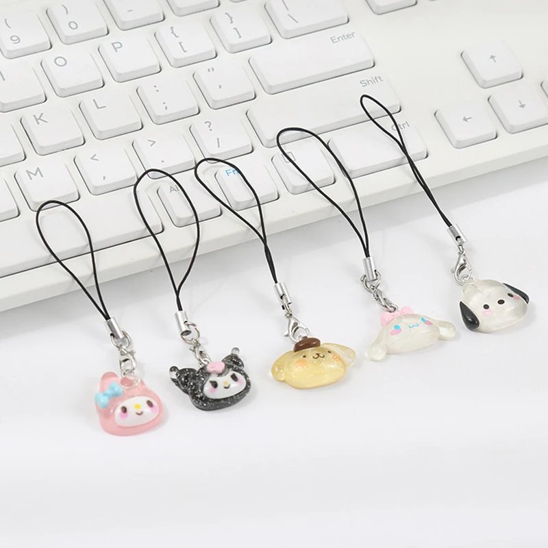 Sanrio Anime Cartoon Cinnamonroll Hello Kitty My Melody Bag Keychain Cute Phone Pendant Girly Items Pendant Rope Decoration