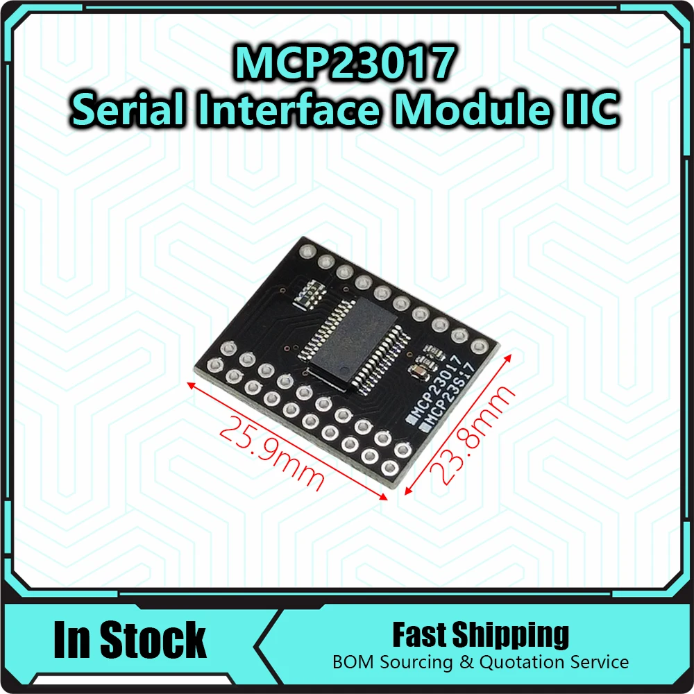 MCP23017 Serial Interface Module IIC I2C SPI Bidirectional 16-Bit I/O Expander Pins 10Mhz Serial Module