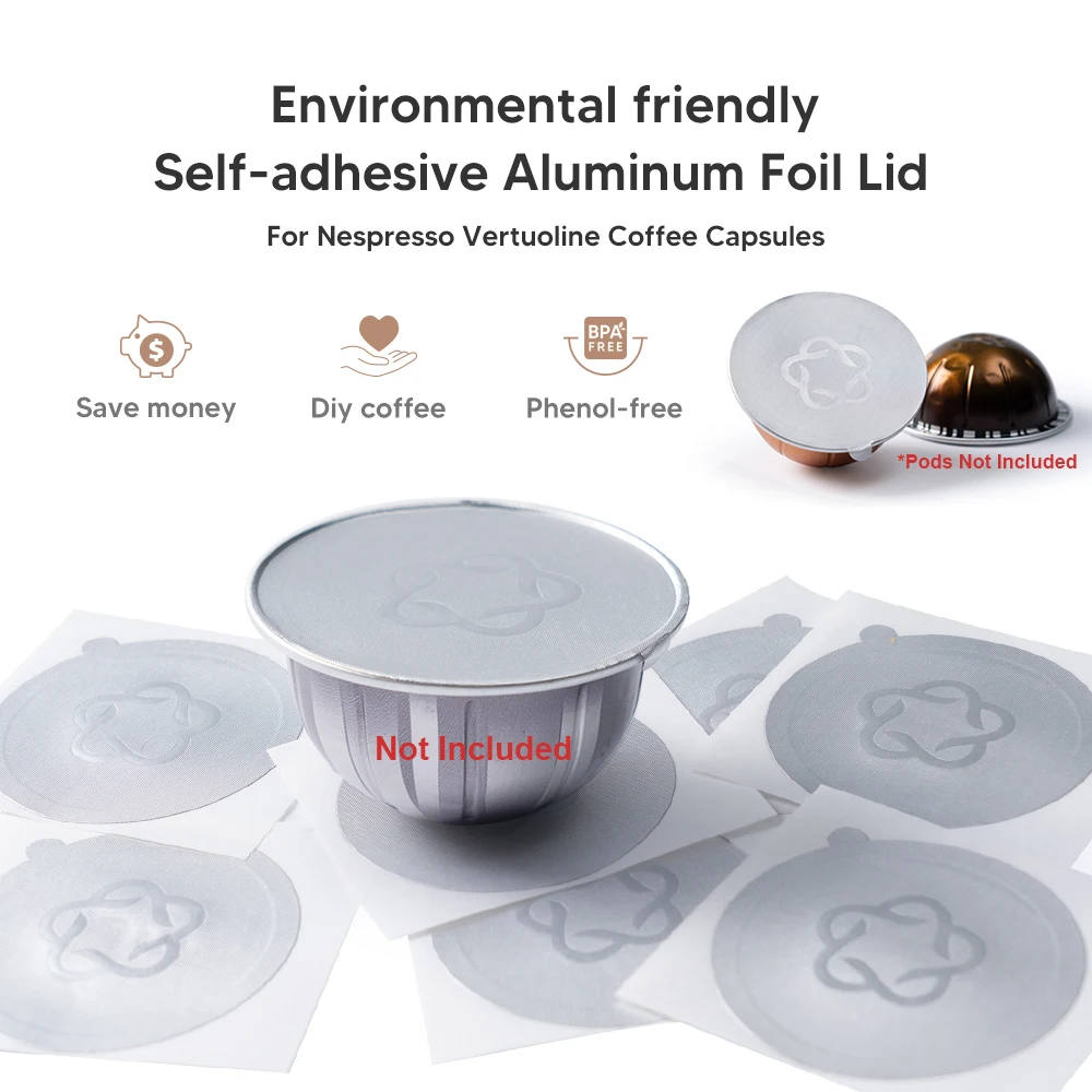 Aluminum Foil Lids For Vertuoline Original Capsule Pods Disposable Cup Body Recycle Tool Eco-friendly Gadgets For Next Env