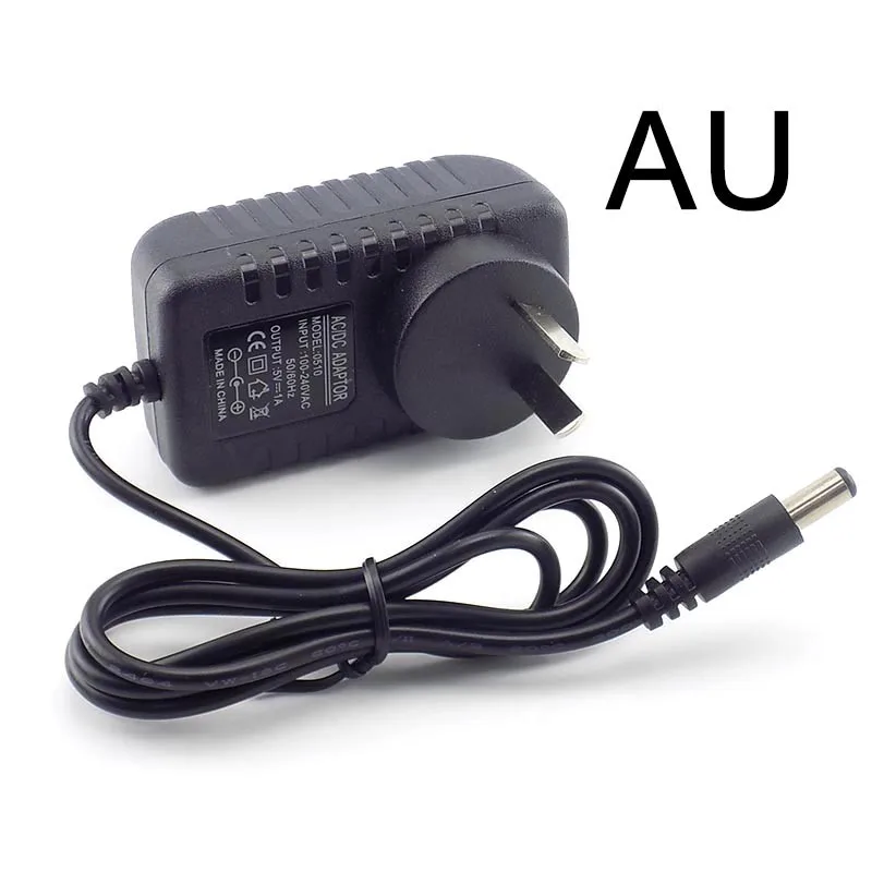 

Адаптер питания DC 5V 1A, преобразователь AC в DC 100V-240V, зарядное устройство 1000 мАч, 5.5 мм x 2.1 мм, вилка US/EU для светодиодных лент, камер видеонаблюдения E4
