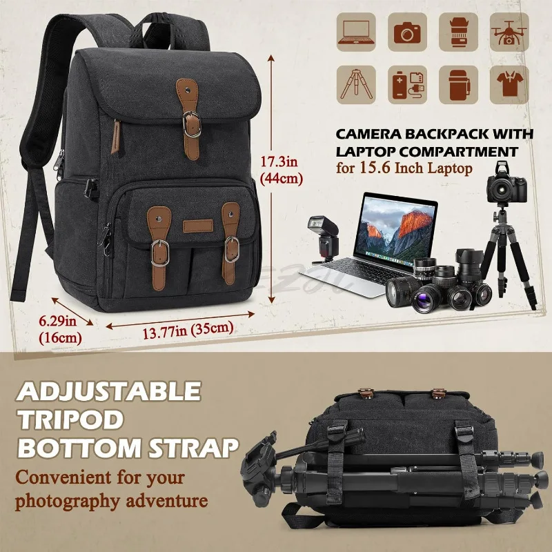 Multi Functional DSLR Camera Bag Backpack with Tripod Rain Cover Photographer Specific Photo Bag