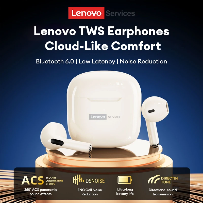 Lenovo LE201 In-Ear Wireless Bluetooth Earbuds ENC Noise Reduction HD