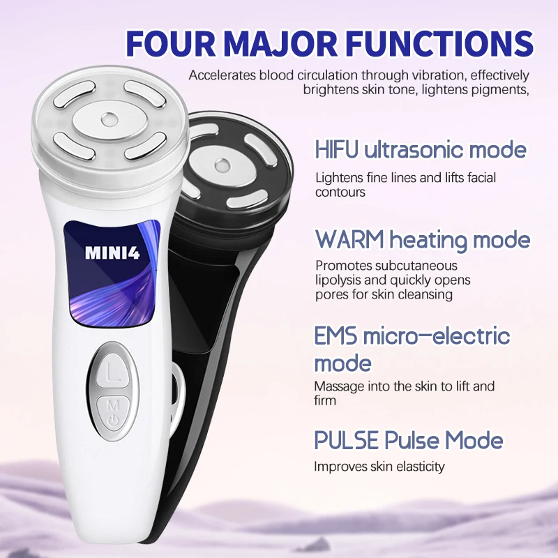 MINI HIFU 4.0 超音波マッサージャー マイクロカレントパルス 顔の肌の引き締めと引き締め効果 アイマッサージ スキンケア美容機器