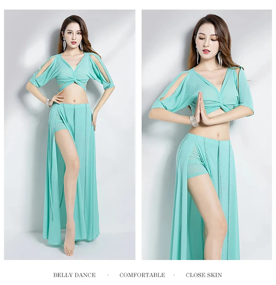 Belly Dance ชุด 2024 ใหม่ชุดเซ็กซี่ Belly เต้นรําเครื่องแต่งกายสําหรับผู้ใหญ่ผู้หญิงการแข่งขันผู้หญิงประสิทธิภาพการปฏิบัติเสื้อผ้า