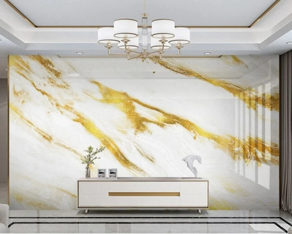 

beibehang Customized Modern papier peint New Gold Light Luxury Gold Foil Gold Marble Bedroom Living Room Background Wallpaper