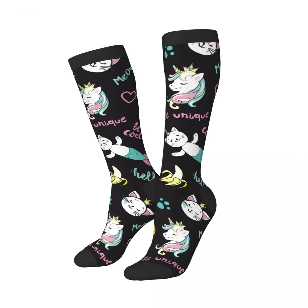 Stockings Funny Autumn Casual Warm Socks Cute Cartoon Pop Art Unicorn Flamingo Toucan Cat Soft Winter Knee High Socks