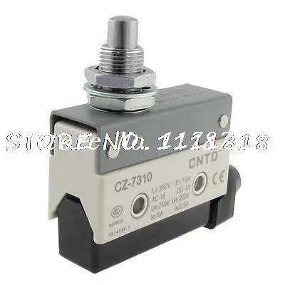 AC 250V 6A DC 220V 0.3A Panel Mount Plunger 1NO 1NC Enclosed Micro Switch