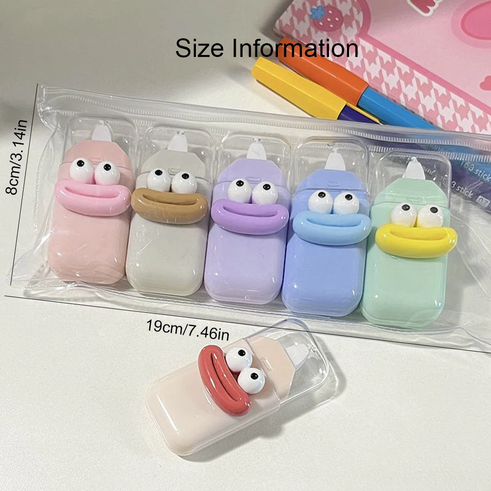 6 قطع/مجموعة شريط تصحيح كرتوني، شريط تصحيح صغير محمول