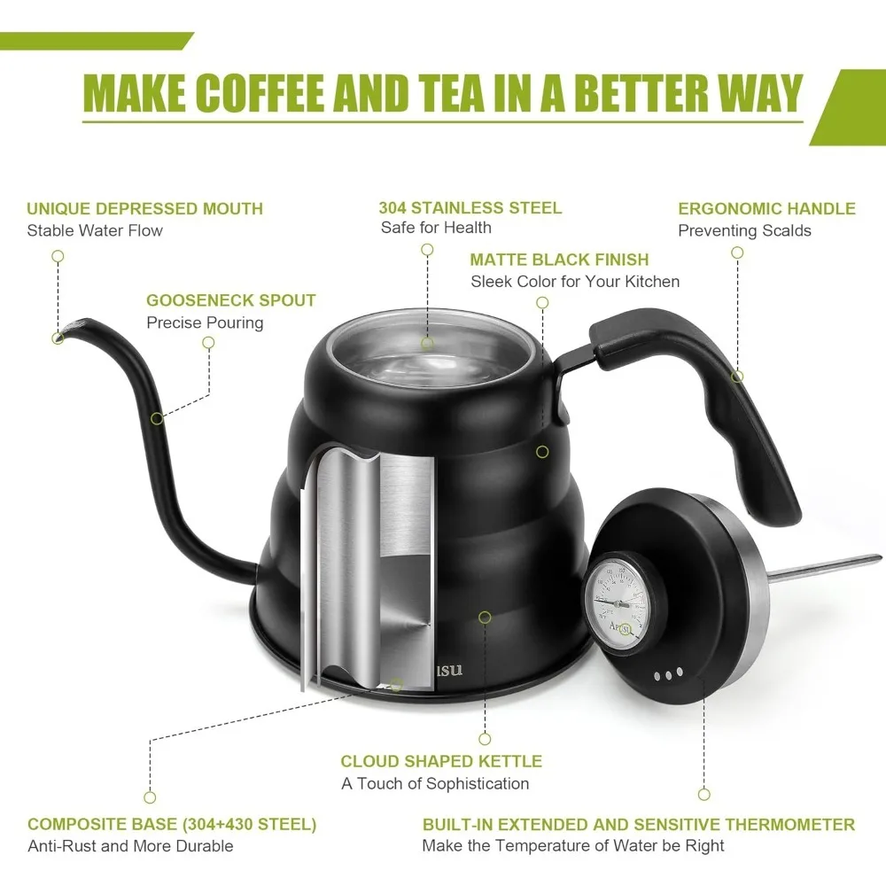 Stainless Steel Pour Over Coffee Pot Precise temperature control High quality Outdoor picnic coffee professional coffee equipmen