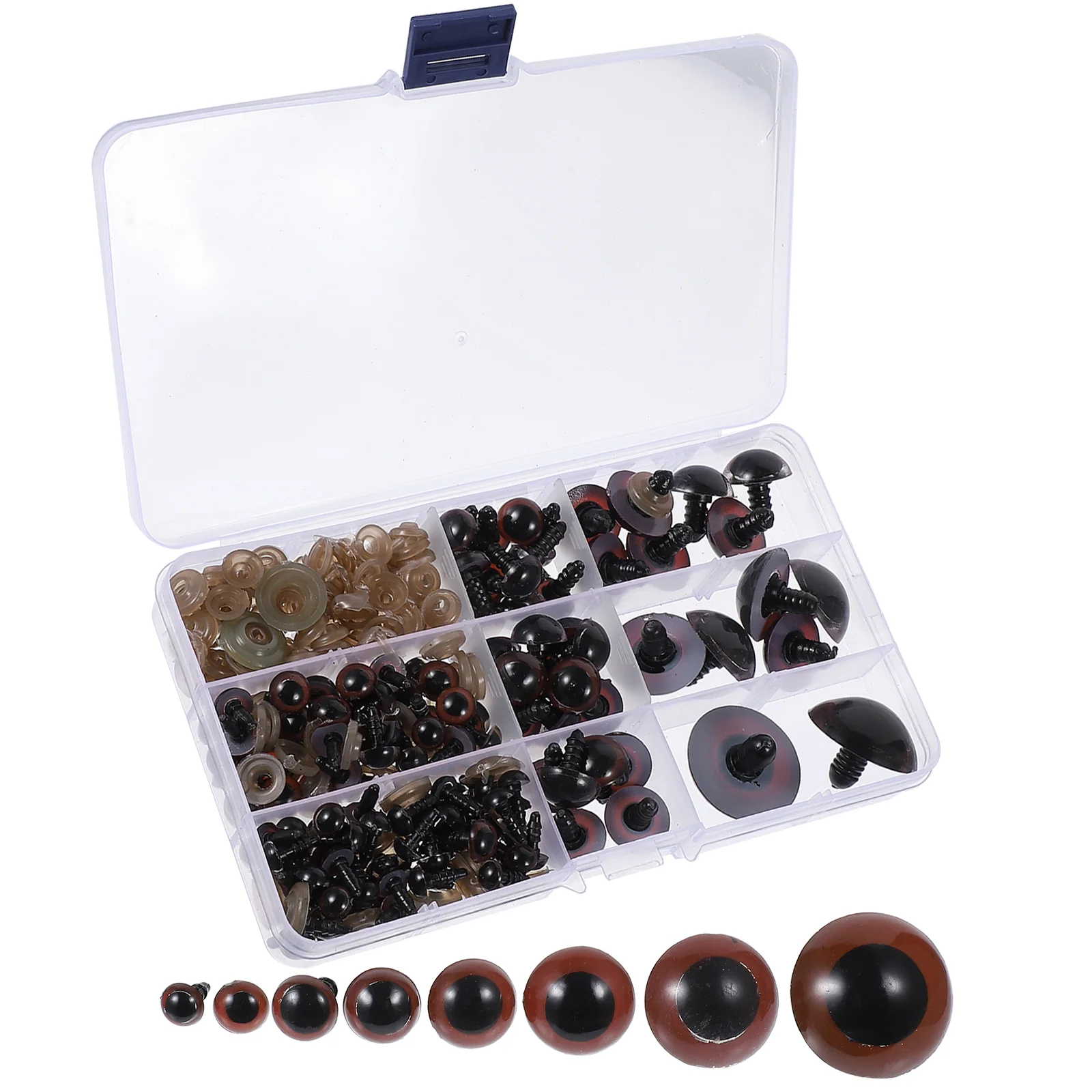 

71 Pairs Plush Toy Eyes Safety Craft Puppet Animals Brown DIY Accessories Plastic