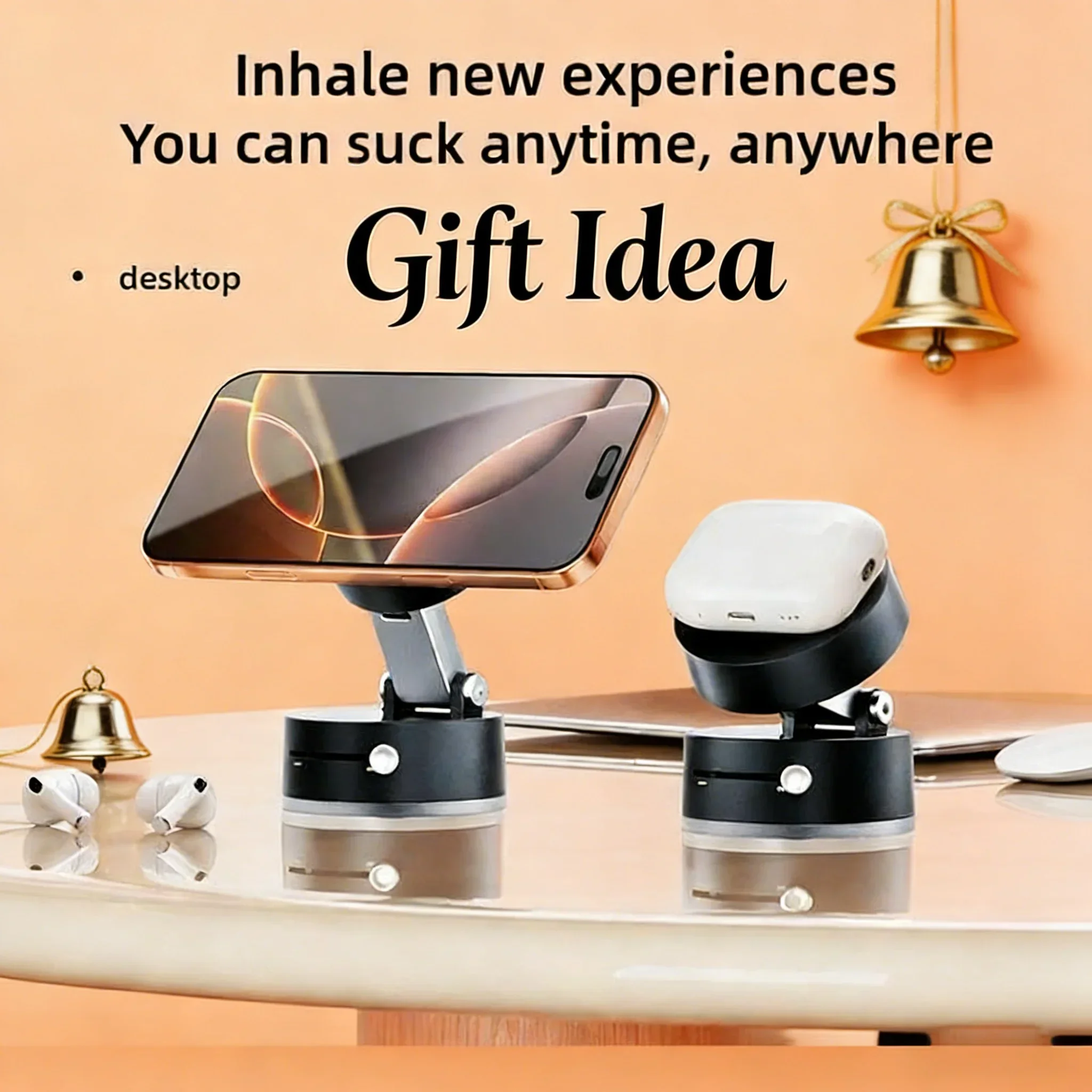 

Perfect for Parties! Hands-Free Adjustable Magnetic Phone Mount - Vacuum Suction for Car/Gym/Mirror/Smooth Surfaces