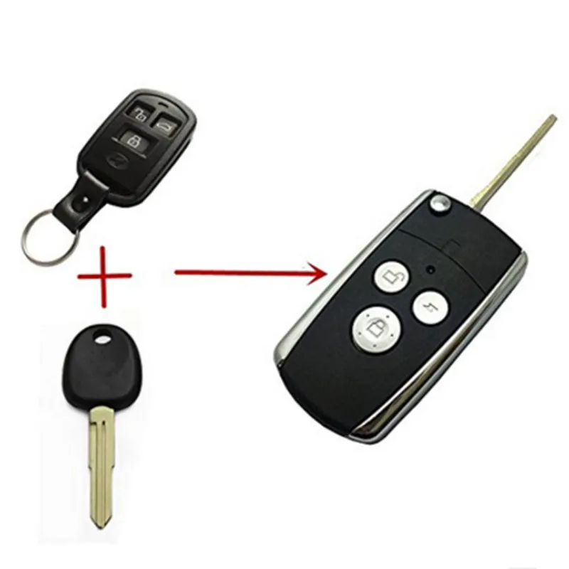 

5 шт. модифицированный дистанционный откидной чехол для ключа автомобиля для Hyundai Sonata, складной брелок с 3 кнопками