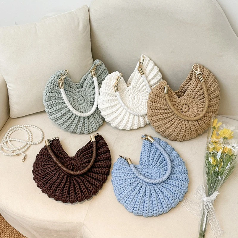 

Новая женская сумка через плечо: модная и высококачественная плетеная женская сумка на плечо, однотонная, универсальная, для хранения вещей