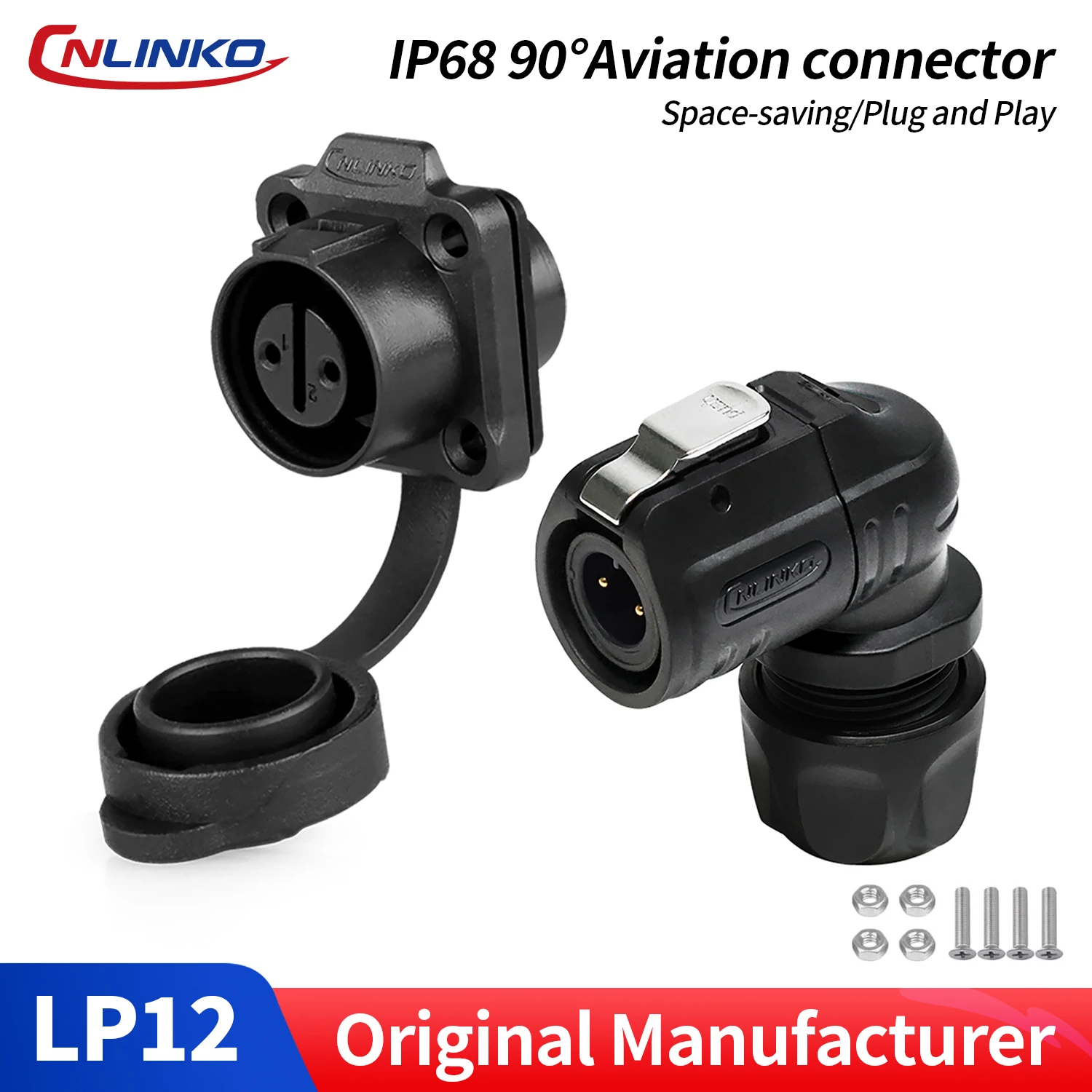 CNLINKO LP12 2 ~ 8Pin 90 Grad Wasserdicht Abgewinkelt Elektrische Stecker L-Förmigen Solder Kabel Quick-Release Steckdose Neue Ankunft