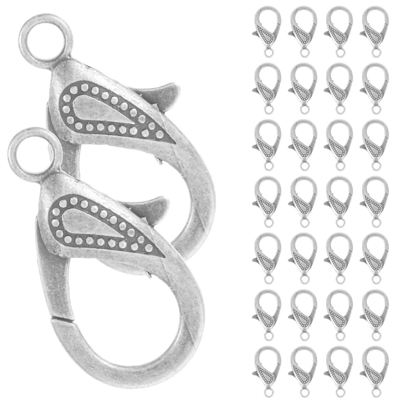 

50 Pcs Clasps Jewelry Accessories Lobster Diy Buckle Necklace Making Supplies Silver