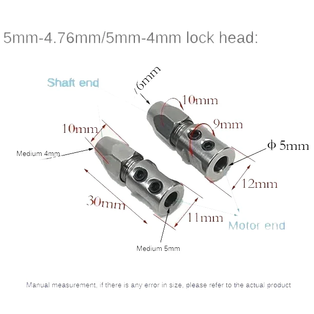 RC Boat Flexible Coupling Left/Right Stainless Steel 8*6.35mm 5*4.76/4/3.8/3.18mm 4*4/3.18mm 3.18*3.18/3/2mm Flex Collet Coupler