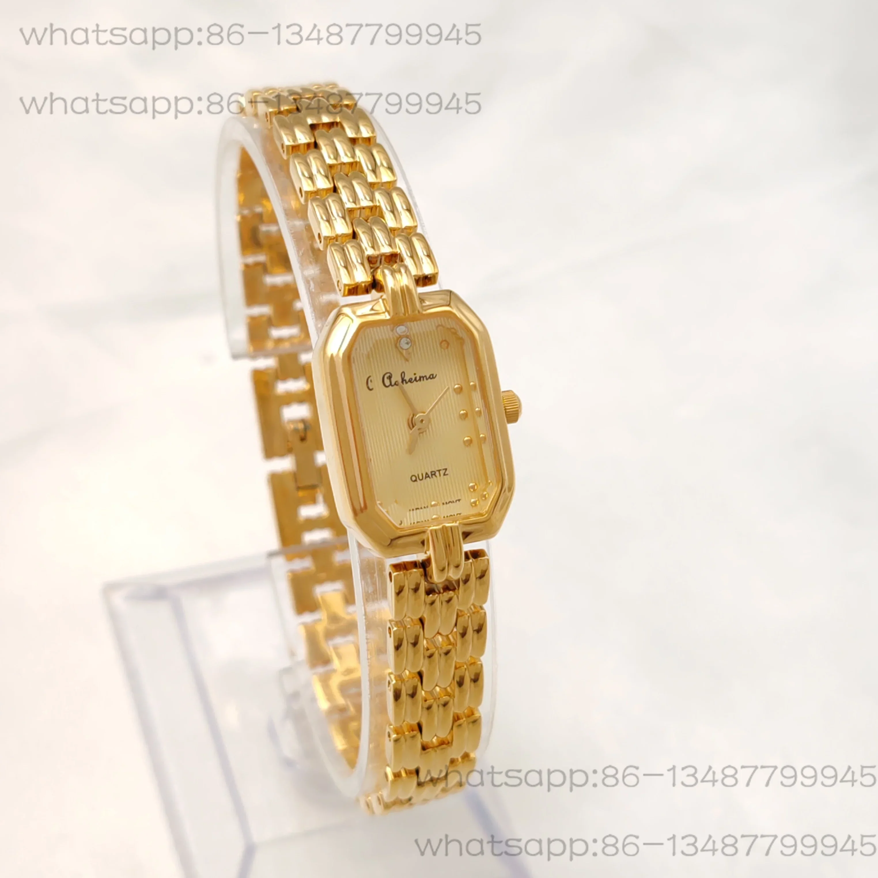 

Brand Niche Light Luxury Crystal Mirror Imported Movement Copper Gold-plated Retro Waterproof Quartz Bracelet Women's Watch