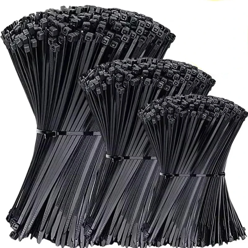 100/500 PCS Self-locking Plastic Nylon Tie Black Fastening Strap Cable-Tie-Set Cable Zip Tie Fastening Ring Zip Wraps Strap Tie