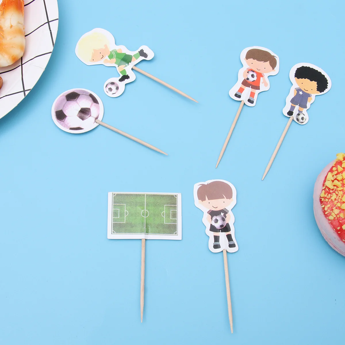 Sport Football Boy Theme Sport Element Cake Toppers Sport Boys Party Cupcake Toppers Picks For Birthday Party Cake Decor