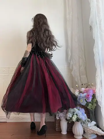 10 best sales röd goth-klänning - №3