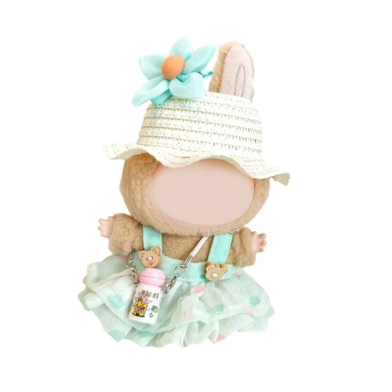 Chủ Đề Mùa Hè Quần Áo Búp Bê 17Cm Váy Không Tay Mũ Rơm Bộ Đồ Mặc Quần Áo Búp Bê 15UB