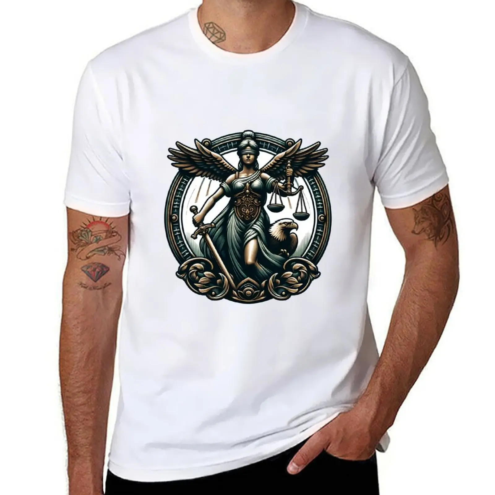 

Lady Justice Logo for Attorneys, Lawyers, Paralegals, Judges T-Shirt man graphic t shirt T-Shirt