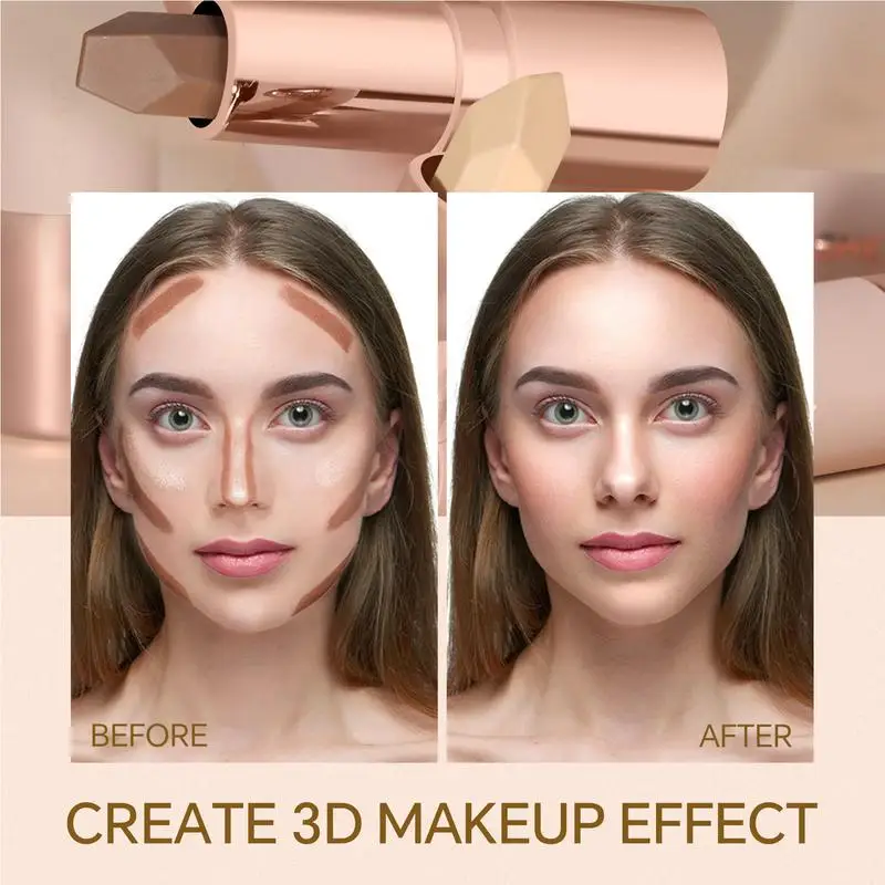 Dual-Ended Contour Makeup Stick 40g Face Matte Contour & Highlighter Matte Shadow Stick Waterproof Face Shaping makeup stick