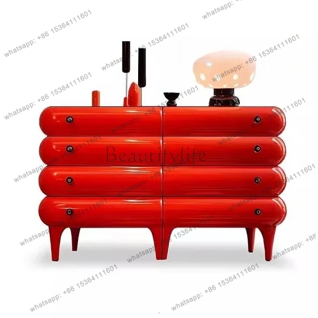 

Modern designer art side cabinet eight bucket cabinet creative high-end modern solid wood furniture
