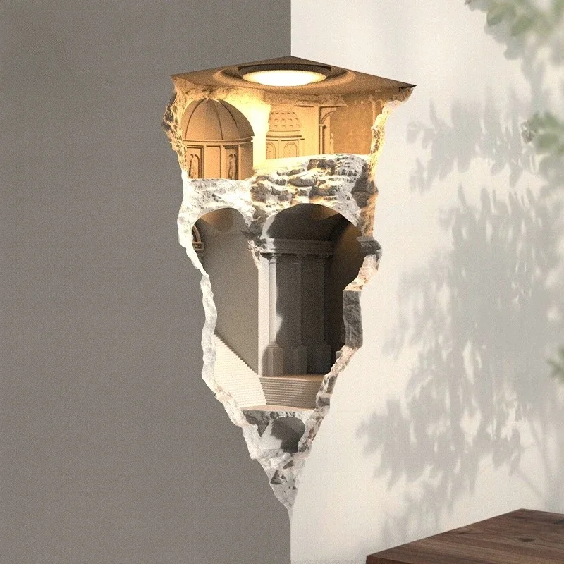 aromatherapy wax melting lamp, embedded induction atmosphere lamp in the corner corridor of the homestay hall