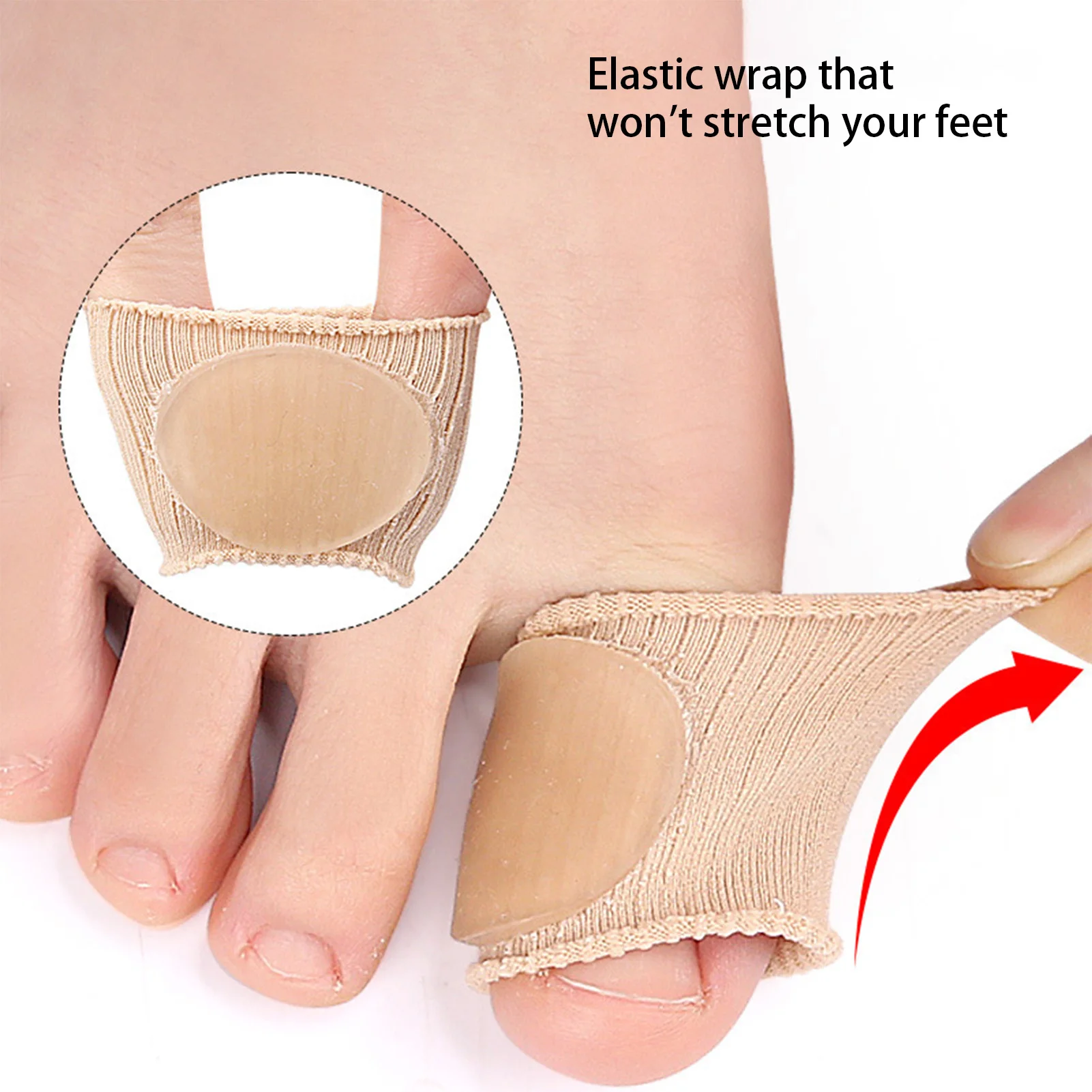 1pair Elasticity Toe Separator Bunion Corrector Reusable Big Bone Thumb Hallux Valgus Protector Orthotics Feet Care Straightener