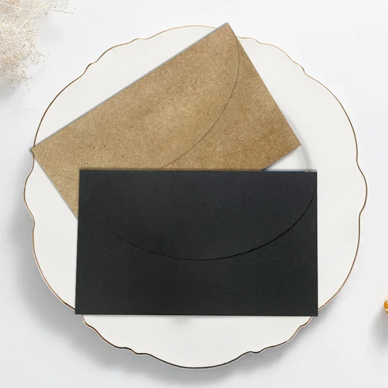 20PCS Paper Envelopes 10cm Small Kraft Paper Envelopes Simple Solid Color Envelopes Festival Gift Envelopes