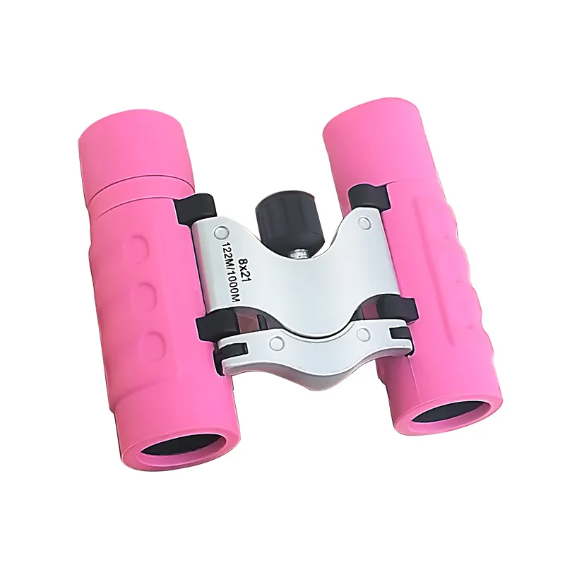 

8X21 pink binoculars outdoor camping children's general low-light night vision high-power high definition glasses