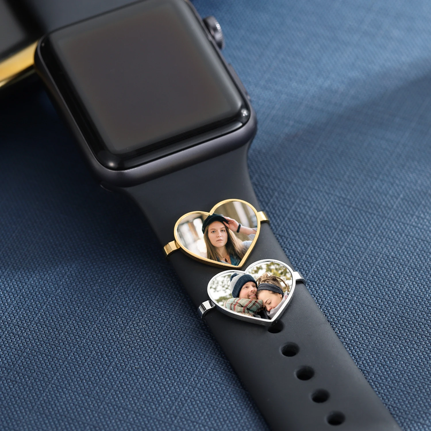 Dascusto Decorative Ring Charms For Apple Watch Personalized Custom Special Engraved Photo Smart Watch Accessories For Men Women