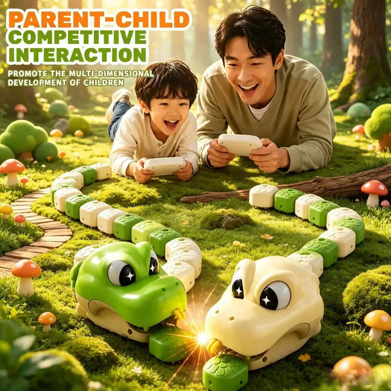 Remote Control Magnetic Greedy Snake Toy Double Battle Game Parent-child Educational Toy Kids Birthday Party Gift