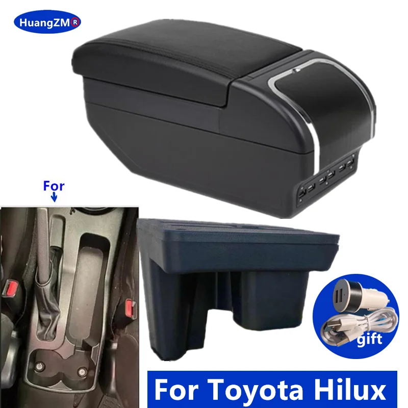 Für Toyota Hilux Armlehne Box Für Toyota Hilux Auto Armlehne box zentrale Lagerung box tasse halter Retrofit Innen Auto Zubehör
