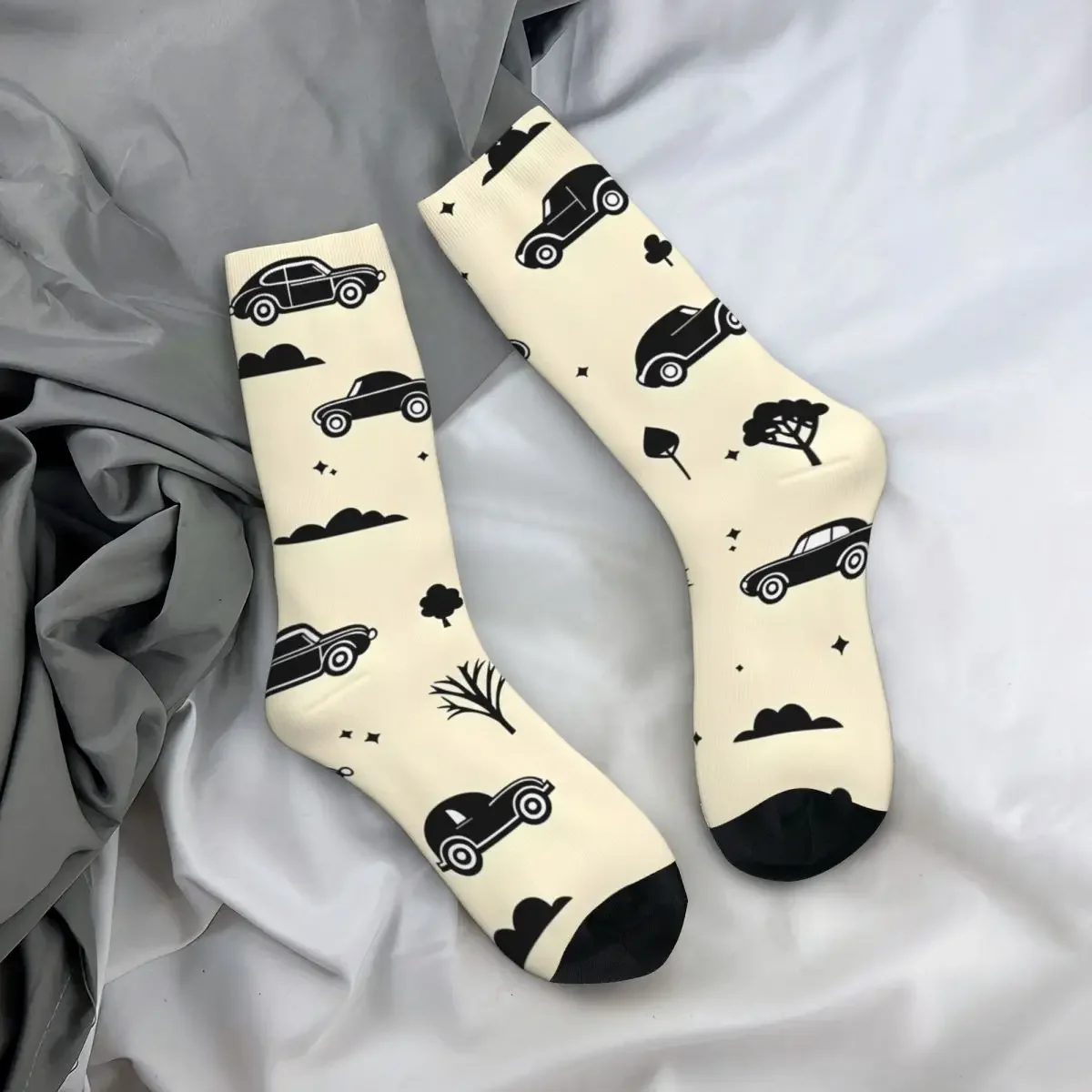 Vintage Super Slick Cars Pattern Men's compression Socks Unisex Harajuku Seamless Printed Novelty Crew Sock image 5