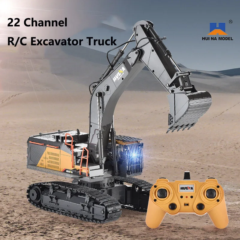 Huina 1592 Радиоуправляемый экскаватор 1/14 22CH Автомобиль с дистанционным управлением Дрель Экскаватор Модель грузовика Радиоуправляемый автомобиль Ковш Игрушки Автомобиль Подарки