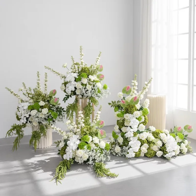 Wholesale artificial flowers, suitable for hallway decoration, white hydrangeas, wedding aisle flowers, wedding bouquets