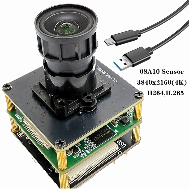 

4K 8MP USB3.0 Camera module 08A10 Sensor 3840*2160 30fps H.264, H.265 Used for industrial microscopes