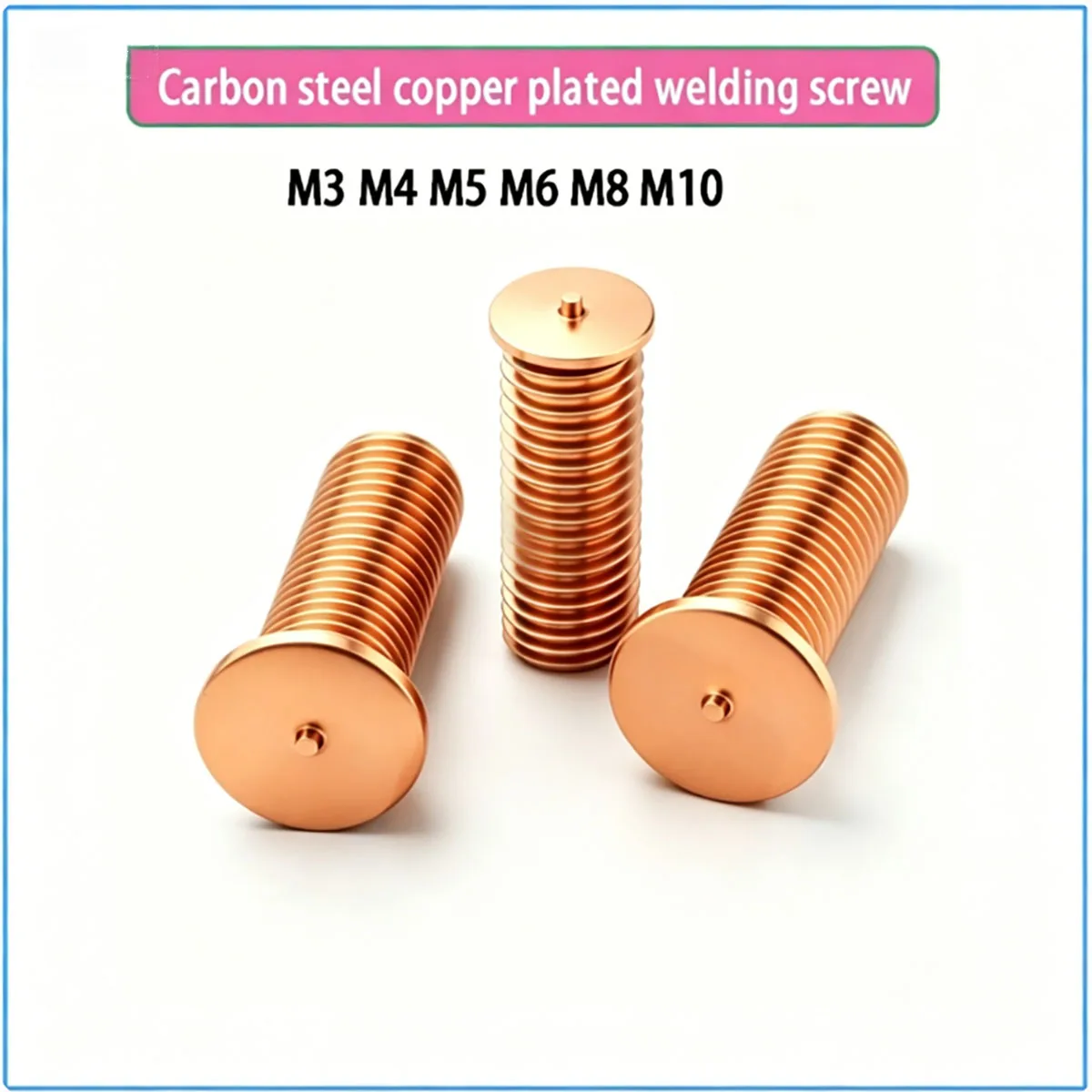 Copper Plated Carbon Steel Weld Studs Spot Welding Screws M3 M4 M5 M6 M8 M10 Weld Bolt Stud Fasteners