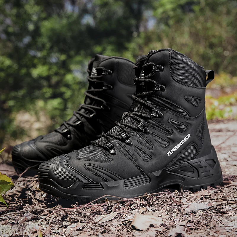 

Military Work Waterproof Work Safety Hunting Shoes Men's Outdoor Hiking Tactical Boots Ankle Desert Boots Sports Climbing Shoes