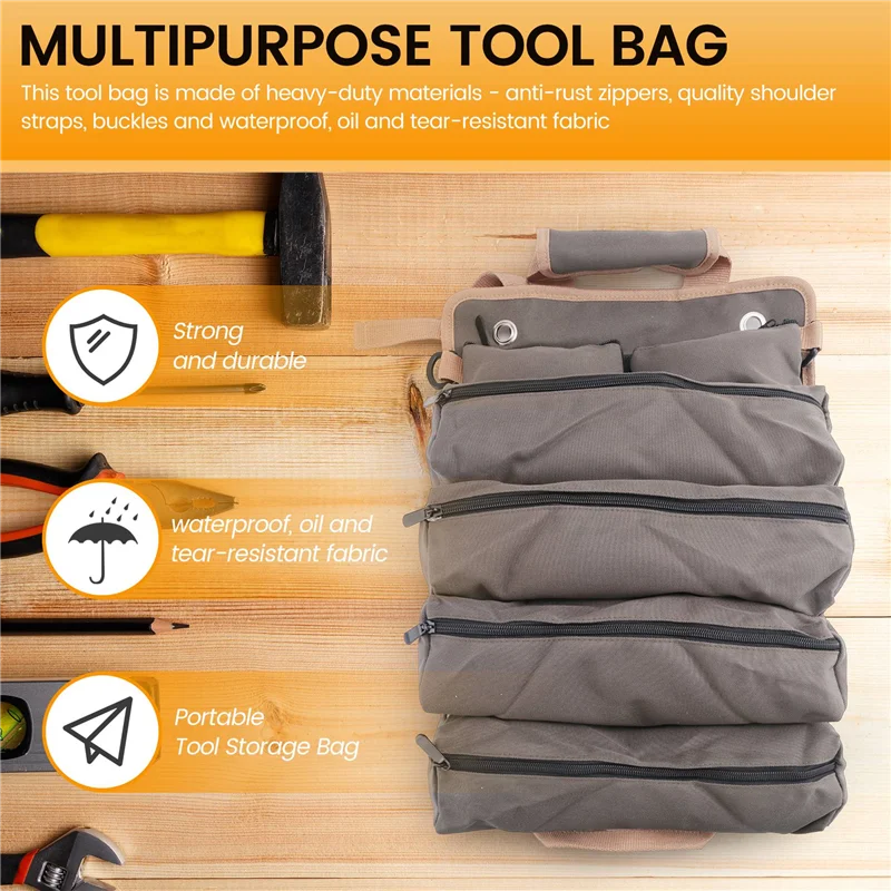 

AB34-многофункциональная сумка для инструментов, высококачественная сумка для инструментов, портативная сумка для хранения инструментов, свернутый портативный органайзер для гаджетов